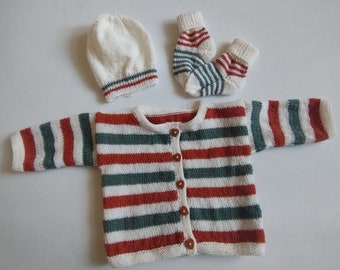 Baby set size 62-68 made of merino wool