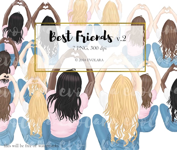 Download Best Friends Clipart Besties Clipart Bff Clipart Soul Sisters Etsy