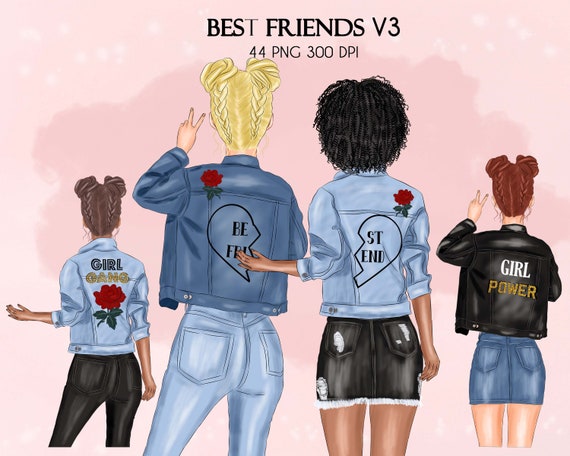 Download Best Friends Clipart Custom Besties Jackets Clipart Bff Etsy