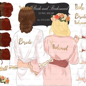Bridesmaid Clipart Bride Robe Clipart Best Friends Clipart Bride Tribe Customizable Clipart Bachelorette Party Wedding Team Bride Clip Art