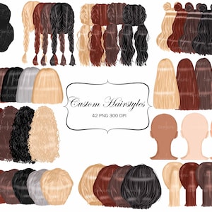 Custom Hairstyles Clipart Womans Hair Clipart Customizable Clipart Hair Clipart Best Friends Clipart Bridesmaid Clipart Character Creator