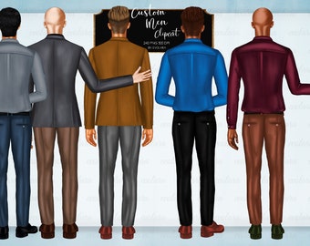 Custom Groom Clipart Bride Clipart Groomsmen Clipart Groom Portrait Wedding Clipart Invitation Men Hairstyles Fashion Engagement Clipart