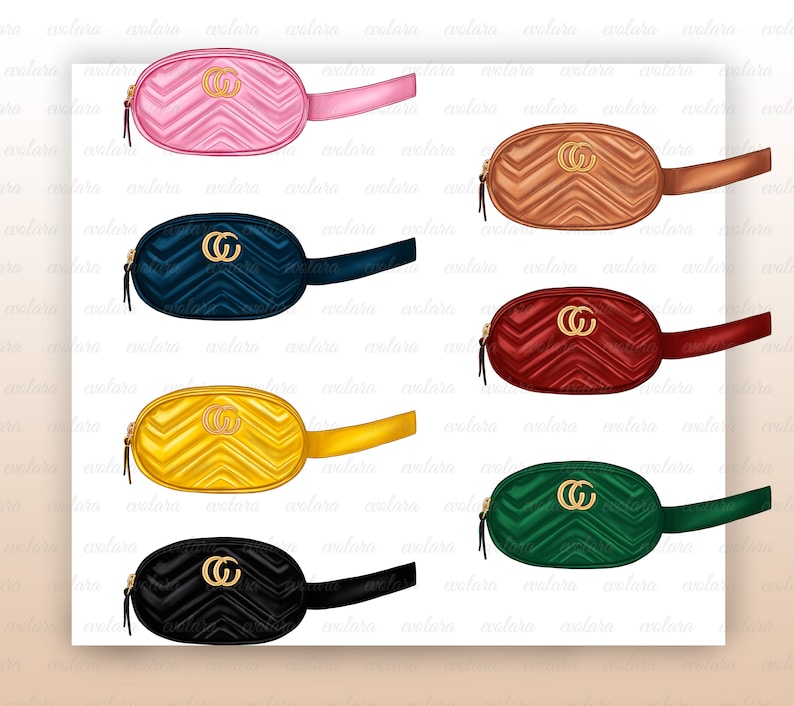 Puede incluir: Cinco ri&ntilde;oneras acolchadas de diferentes colores con un logotipo 'G' entrelazado en oro. Los colores son rosa, marr&oacute;n, azul marino, rojo y verde.