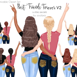 Best Friends Clipart Besties Clipart BFF Clipart Soul Sisters Clipart Sister Gift Girlfriends Custom Besties Customizable Clipart Mug Design