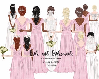 Bride Clipart Bridesmaid Clipart Best Friends Clipart Wedding Clipart Bridesmaid Gift Custom Bride Tribe Clipart Bridal Clipart Soul Sisters