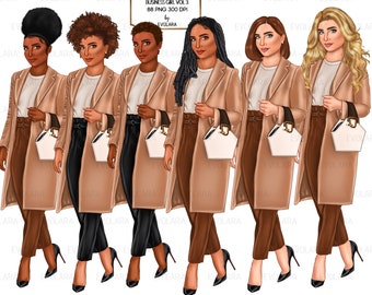 Boss Girl Clipart Fashion Girl Clipart African American Clipart Fashionable Business Girls Clipart Afro Girls Clipart Fashion Illustrations