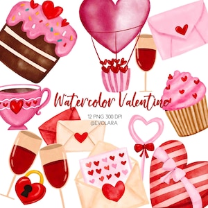 Aquarell Valentinstag Clipart Aquarell Valentinstag Clipart Herz Clipart Hochzeit Grafik Liebesbrief Clipart Valentine PNG