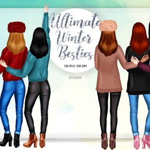Beste Freunde Clipart Besties Clipart Winter Clipart Custom Clipart BFF Clipart Soul Sisters Clipart Schwester Geschenk Freundinnen Benutzerdefinierte Besties