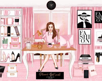 Planner Ragazza Clipart Boss Ragazza Moda Ragazze Clipart Ragazza Boss Illustrazioni Illustrazioni Blogger Clipart Planner Adesivi Rosa Ufficio Clipart