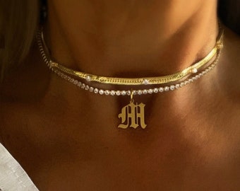 Personalised tennis necklace