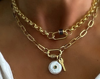 Pearl And Key Necklace