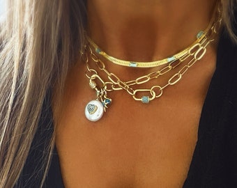 Pearl Turquoise Heart Necklace