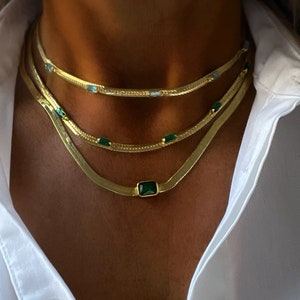 Gold herringbone necklace, snake chain necklace,gold layering, gold layering necklace, herringbone,gold layering necklace