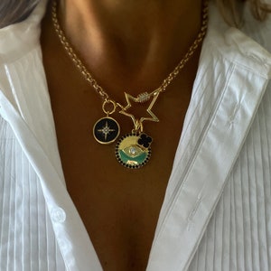 Collier porte-bonheur, collier de protection, collier de breloques chaîne rolo image 6