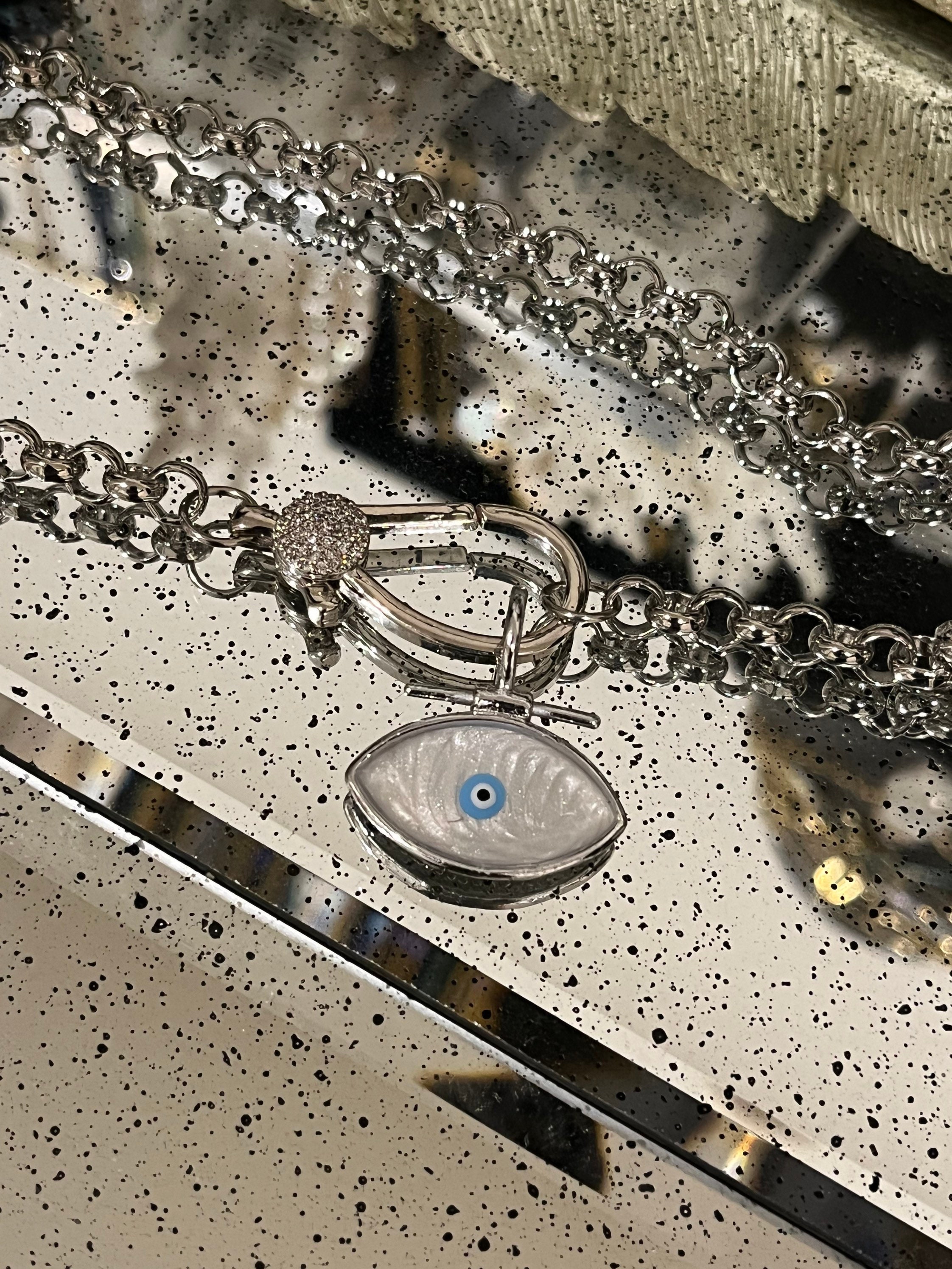 Evil Eye Charm, Silver Evil Eye Charm With Lobster Clasp, 10mm Evil Eye  Beads, Dangle Beads, Evil Eye Bracelet Charm, Keychain Charm, 