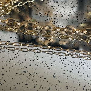 Gold Carabiner Clasp Double Chain Charm