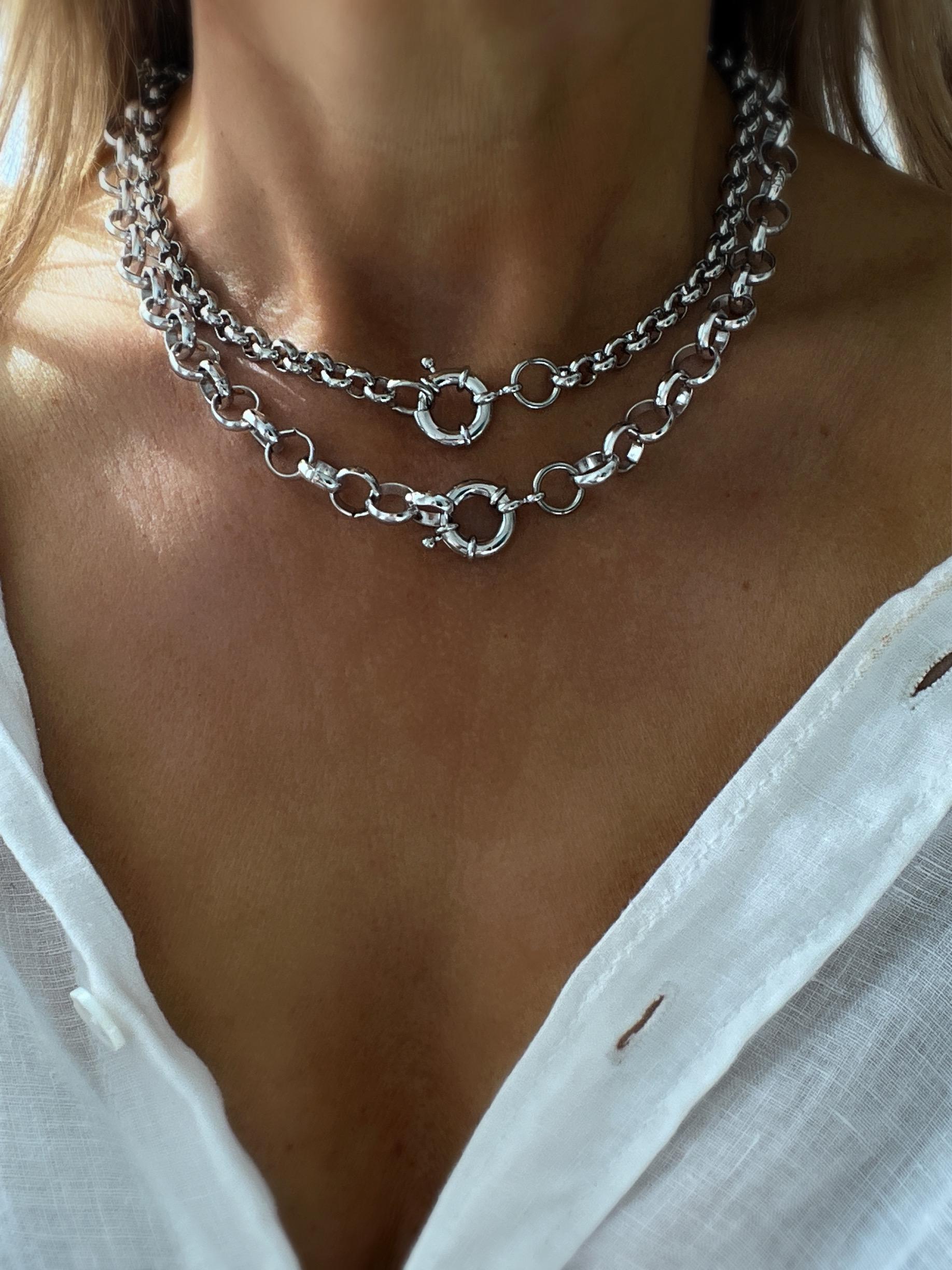 Classic Silver Rolo Chain, Layering Necklace,belcher Chain Jewelry - Etsy