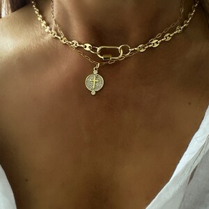 Gold Carabiner Clasp Double Chain Charm main image 1