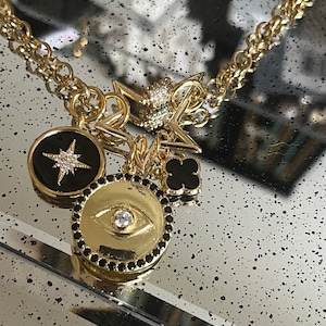 Collier porte-bonheur, collier de protection, collier de breloques chaîne rolo image 3
