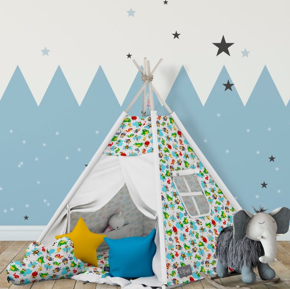Three cushions for a kids tent Elfique
