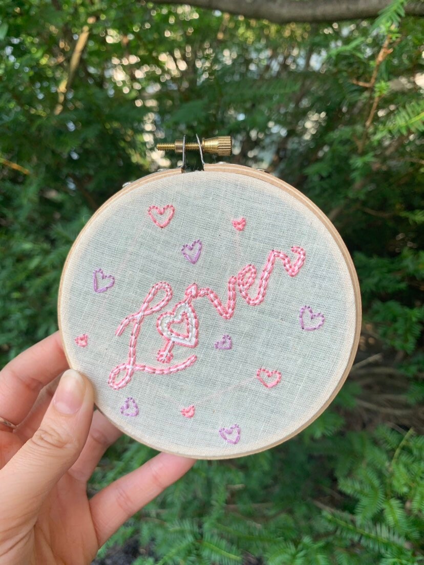 Lover Taylor Swift Neon Sign Embroidery Hoop