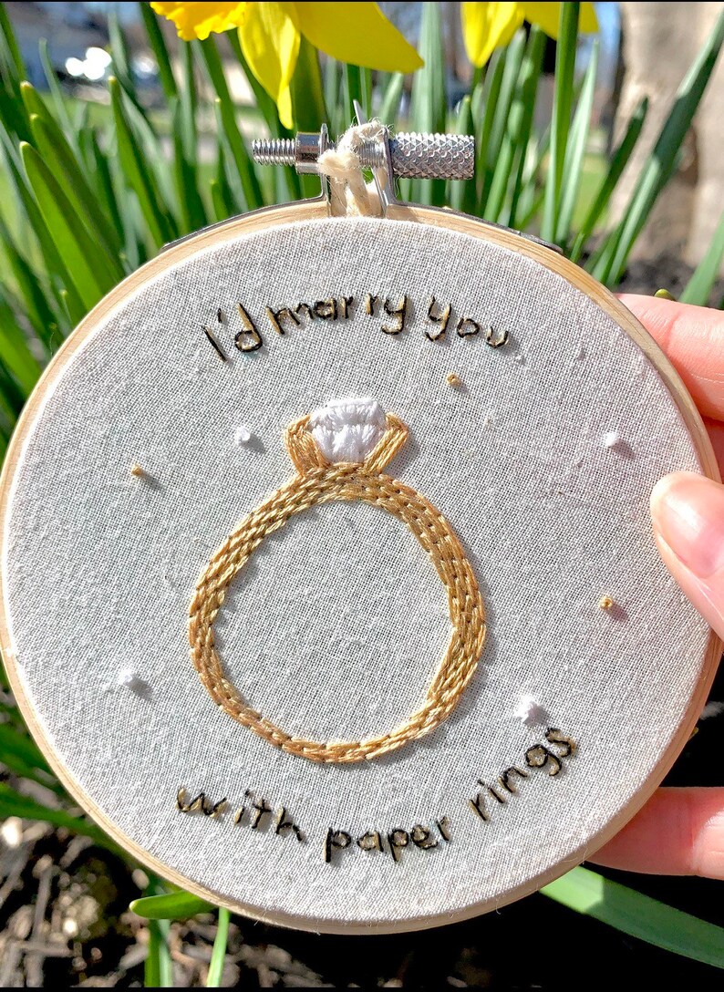 Paper rings Taylor Swift Lyric Embroidery Hoop | Etsy