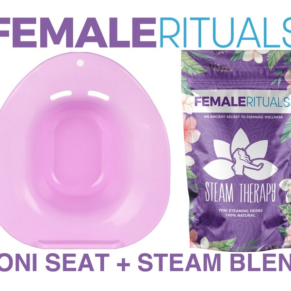 Yoni Steam Seat and Yoni Steaming Herbs - Female Rituals (Steam Therapy Bundle) V Steam herbs and Yoni Stool - FREE PRIORITY SHIPPING