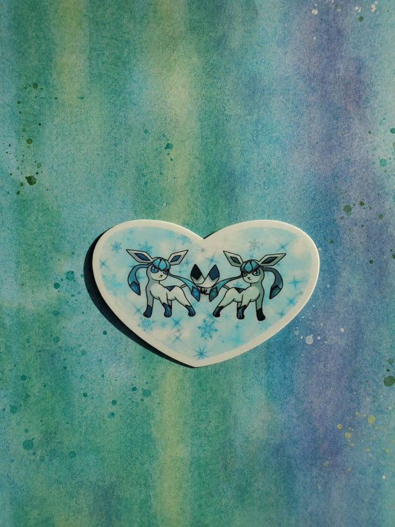 Glaceon shiny Sticker Ice Eeveelution Nerdy Gifts Console/laptop/car