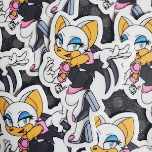 Rouge the bat sticker | Sonic girls | Video game character | Chaos gem theif | Waterproof Vinyl Sticker | Laptop/Car/console decoration |