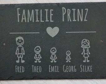 Schiefer Türschild, Namensschild, Familienschild