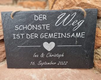 Schiefer Hochzeitsschild, Hochzeit, Trauung, Familienschild