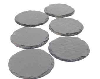 6 slate coasters for glasses and candles