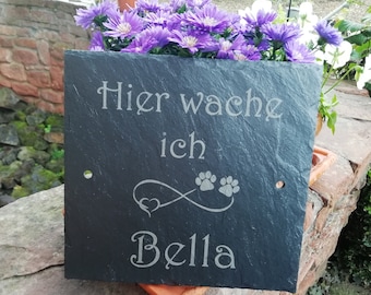 Schiefer Türschild für Hunde, personalisierbar, Hundeschild mit Namen, Hundehütte