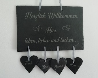 Schiefer Türschild, Namensschild, Familienschild