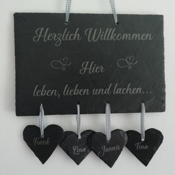 Slate Door Sign, Name Sign, Family Sign