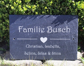 Schiefer Türschild, Namensschild, Familienschild