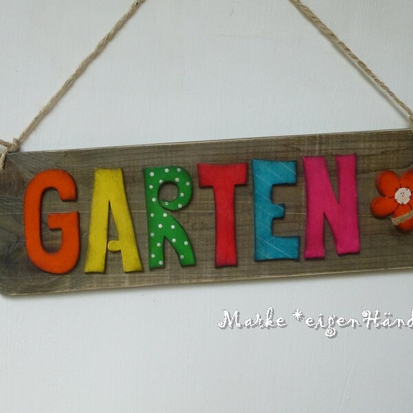 Garden Sign Door sign Garden