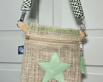 Shoulder bag made of coffee sack, crossbody, jute bag