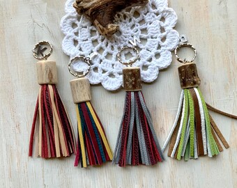 Keychain BagChain Genuine Leather, Tassel, Tassel Pendant