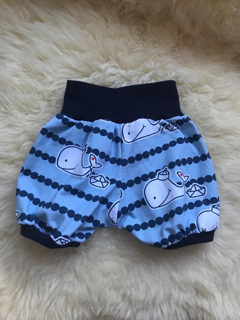 Pump pants 68-74 short baby pants summer boys blue whales