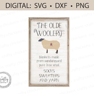 The Olde Woolery Sheep SVG / ferme / primitif / fichier numérique et découpé au laser / Cricut / Silhouette / Glowforge CNC / animal de la ferme / pays