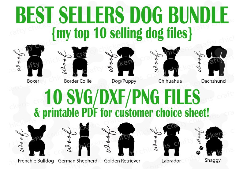 Download 10 Best Sellers Dog SVG png/dxf Bundle w/ Printable PDF | Etsy
