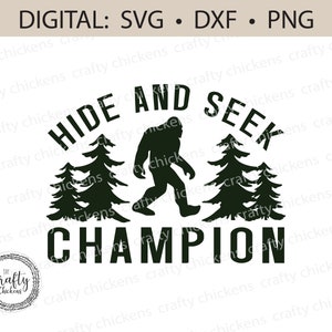 Sasquatch SVG DXF / Verstecken Champion / Big Foot / Bäume / Wälder / Digital & Laser Cut File / Cricut / Silhouette / Glowforge / cnc