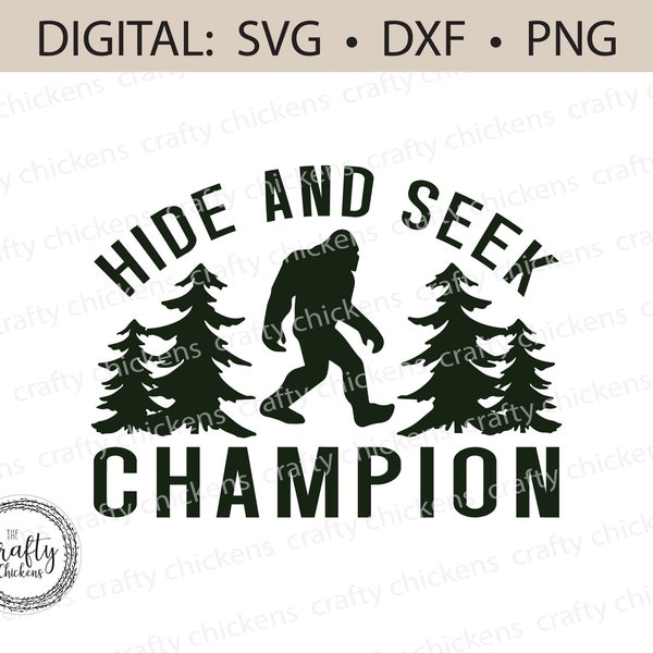 Sasquatch SVG DXF PNG / Hide and Seek Champion / Big Foot / trees / woods / Digital & Laser Cut File / Cricut / Silhouette / Glowforge / cnc