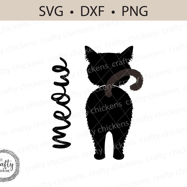 Cat SVG / meow SVG / Digital Cut File / laser cut file / removable tail / Cricut / Silhouette / Glowforge / CNC / Halloween