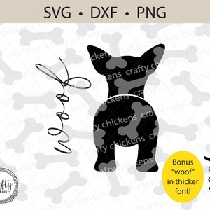 Chihuahua DOG SVG / Digital Cut File / laser cut file / Cricut / Silhouette / Glowforge / CNC / woof / dog butt / clipart