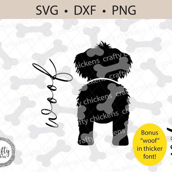 Yorkipoo Dog SVG / dog butt / Digital Cut File / Laser Cut File / Cricut / Silhouette / Glowforge / CNC / woof / pet / Yorkie - Poodle