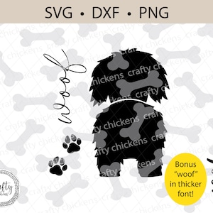 Zottelhund SVG / Shih Tzu / Spielzeug Pudel Mischung / Malteser / Digital Cut File / Laserschnitt-Datei / Cricut Silhouette Glowforge CNC / doggy butt