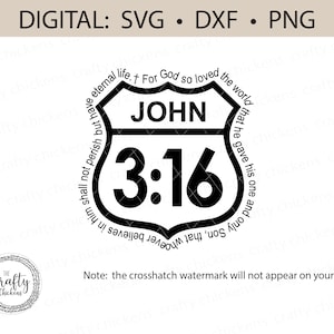 Juan 3:16 señal de tráfico SVG DXF PNG / Archivo de corte digital / Cricut / Silueta / Cristiano / vida eterna / Porque de tal manera amó Dios al mundo