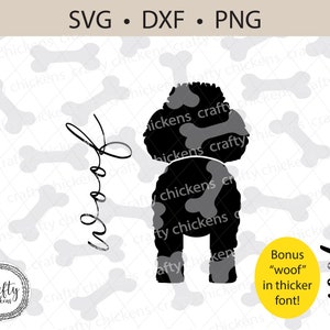 Poodle dog SVG / Digital Cut File / laser cut file / Cricut / Silhouette / Glowforge / CNC / woof / pet / doggy butt
